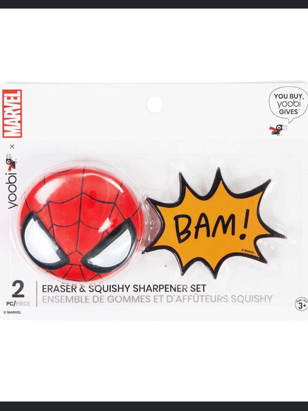 Yoobi x Marvel Spiderman Squishy Sharpener and Eraser set